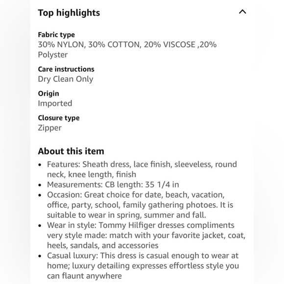 ‼️NWT:TOMMY HILFIGER SHEATH LACE SLEEVELESS ROUND NECK DRESS - Picture 12 of 14